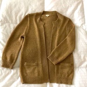 J. Crew Gold Metallic Cardigan